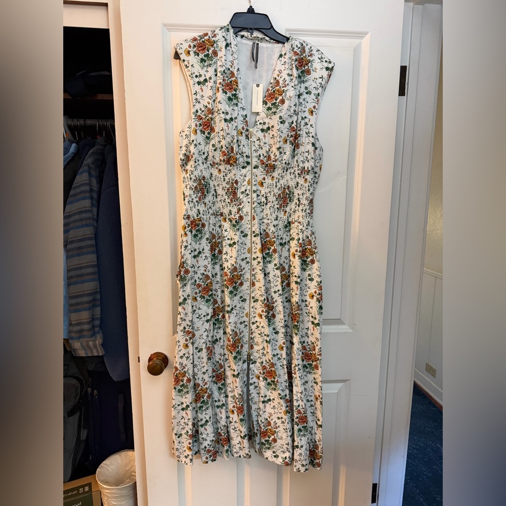 Anthropologie Tommie Zip Floral Midi Dress